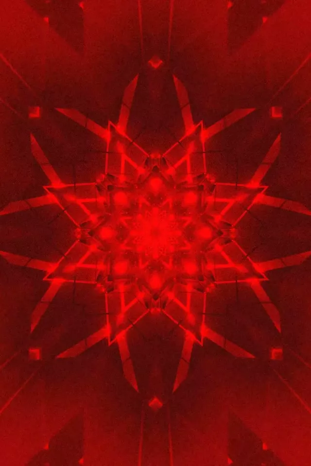 Punainen Neontunneli Kaleidoskooppi Tähti Vj Loop 2:3 Photo Portrait 60fps Näytönsäästäjä