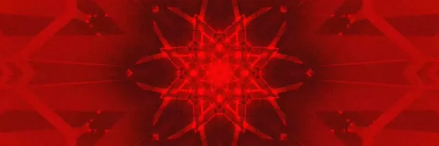 Červená hvězda kaleidoskop neonový tunel VJ Loop 3:1 Triple Wide 60fps šetřič obrazovky