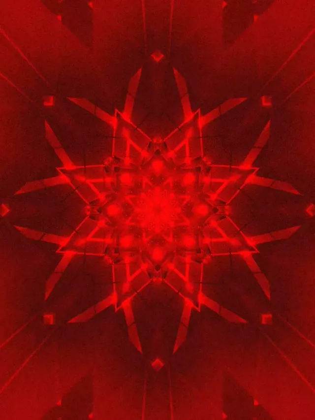 Túnel de Neón Rojo Estrella Caleidoscopio VJ Loop 3:4 iPad Portrait 60fps Salvapantallas