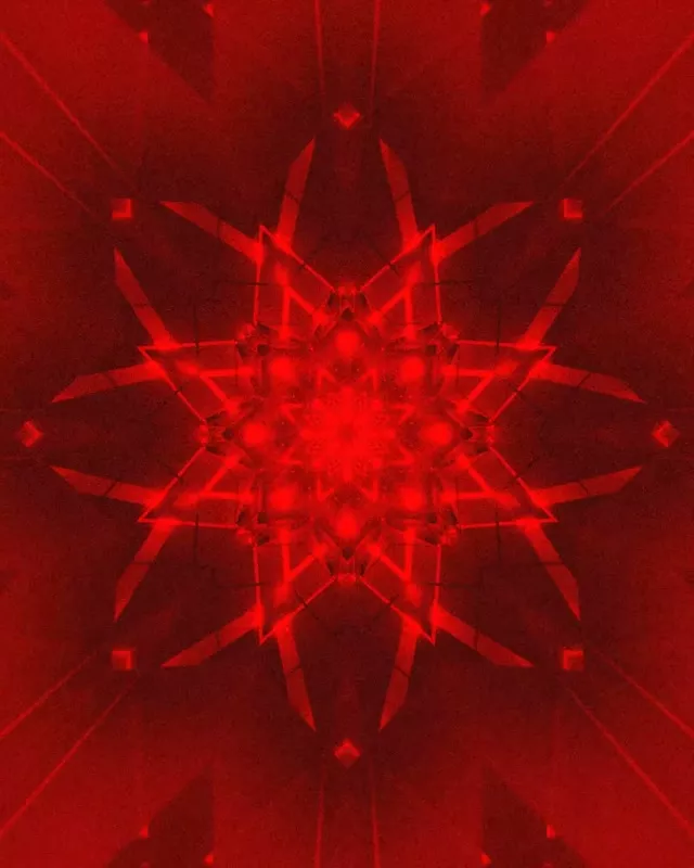 Czerwony Fraktal Kalejdoskop Neonowy Tunel Vj Loop 4:5 Instagram 60fps Wygaszacz Ekranu