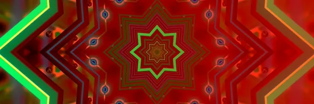 Raudonas Neon Tunelis Žvaigždė Mandala Ekrano Užsklanda 3:1 Triple Wide 60fps VJ Loop