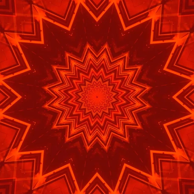 Neon Tunnel Red Star Burst Vj Loop 1:1 Square 60fps Screensaver