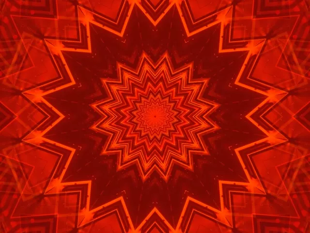 Tunnel al Neon Esplosione Stella Rossa 4:3 Classico 60fps Screensaver VJ Loop