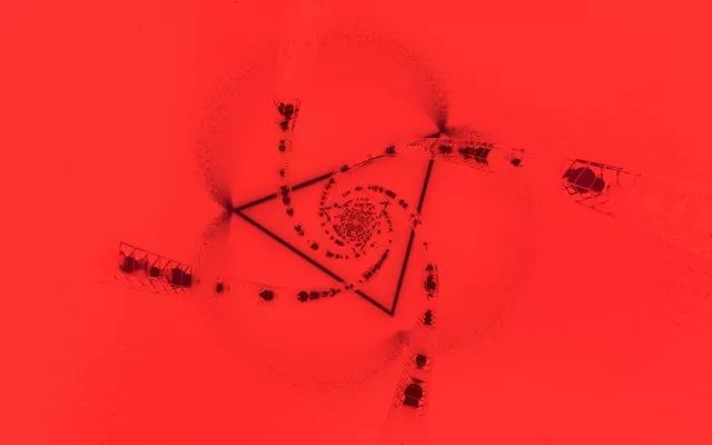 مثلث مارپیچ قرمز تونل نئون Vj Loop 60fps 16:10 macbook محافظ صفحه