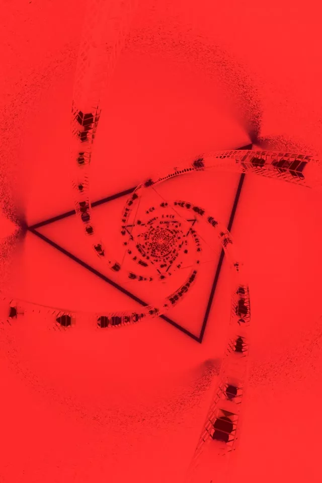 Червоний Неоновий Тунель Спіральна Трикутна Вортекс 2:3 Фото Портрет 60fps Заставка VJLoops