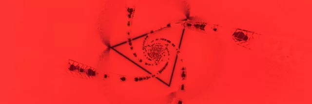 Red Spiral Triangle Neon Tunnel Vj Loop 3:1 Triple Wide 60fps Screensaver