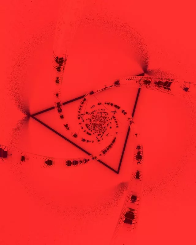 Túnel de Neó Vermell Espiral Triangle VJ Loop 4:5 Instagram 60fps Protector de Pantalla