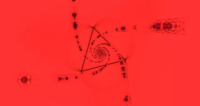 წითელი ნეონის გვირაბი სამკუთხედი სპირალი ეკრანის დამცველი 4K UHD 60fps VJLoops