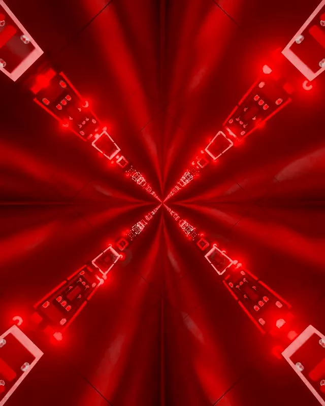 Crveni Neon Tunel VJ Loop 4:5 Instagram 60fps Screensaver Kaleidoskop X-Eksplozija