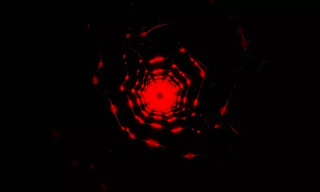 Red Pulsating Neon Tunnel Vortex Loop 5:3 Wide 60fps Screensaver