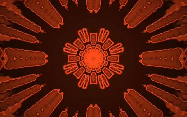 Pulsująca Mandala Tunel Neonowy 16:10 MacBook 60fps Wygaszacz VJ Loop