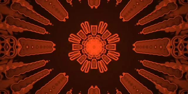 Túnel Neón Ráfaga Caleidoscopio Radial VJ Loop 2:1 Univisium 60fps Protector de Pantalla