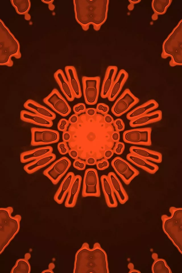 Radial Kaleidoscope Neon Tunnel 2:3 Portrait 60fps VJ Loop Screensaver