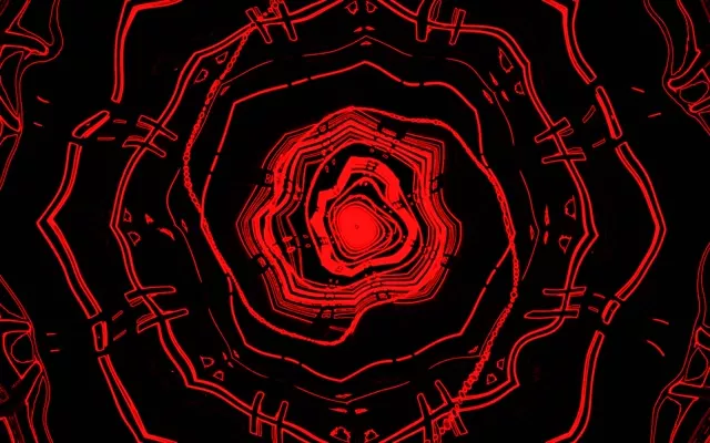 Red Neon Tunnel Vj Loop 60fps Screensaver 16:10 Macbook Cyber Vortex