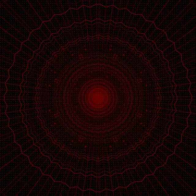 تونل نئون قرمز VJ Loop حلقه‌های موج‌دار 1:1 Square 60fps محافظ صفحه