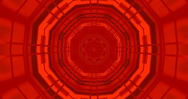 Red Octagon Neon Tunnel 4K UHD 60fps Screensaver VJLoops