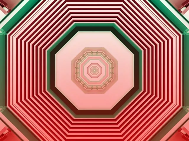 Červený Osemhran Neonová Tunel Spúšťač 4:3 Klasický 60fps VJ Loop