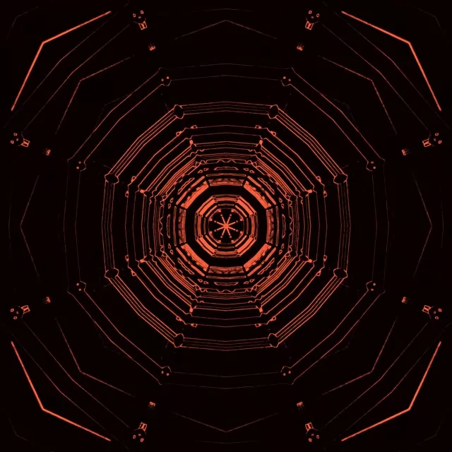 Červený Oktagon Neon Tunel VJLoops 1:1 Square 60fps Spořič obrazovky