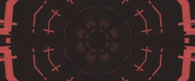 تونل نئون هشت ضلع قرمز VJLoops 2.39:1 Cinemascope 60fps صفحه حفاظ