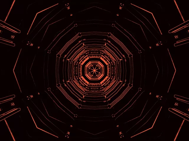 Túnel de Neón Octágono Rojo Vj Loop 4:3 Clásico 60fps Salvapantallas