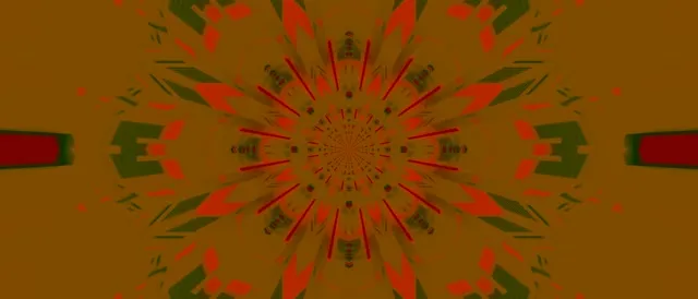 Vj loop Neon Tunnel Kaleidoscope Burst Red Gold 21:9 Ultrawide 60fps Screensaver