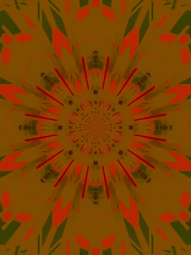 Neon Tunnel Kaleidoscope Burst VJ Loop 3:4 iPad Portrait 60fps Screensaver