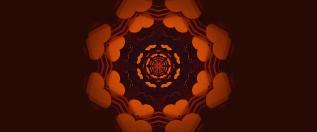 Neon Tunnel Red Mandala Vortex VJ Loop 2.39:1 Cinemascope 60fps Screensaver