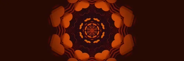 Neontunnel Rød Oransje Mandala Virvel Vj Loop 3:1 Triple Wide 60fps Skjermsparer