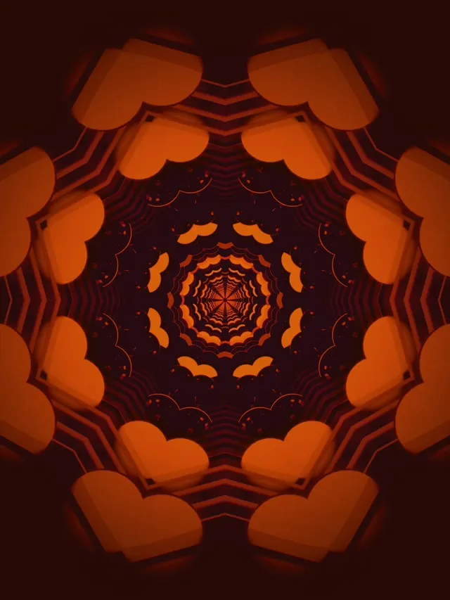 Tunel Neon Vortex Portocaliu Festonat VJ Loop 3:4 iPad Portrait 60fps Screensaver