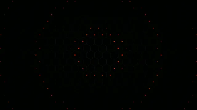 Red Particles Network Animation on Black Background
