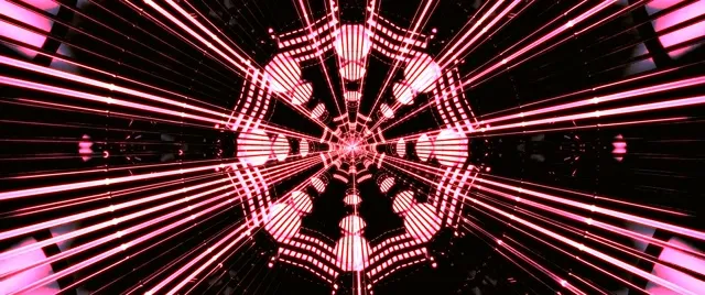 Túnel de Neó Vermell Octàgon Teranyina Vòrtex Protector de Pantalla 2.39:1 Cinemascope 60fps Bucle Vj