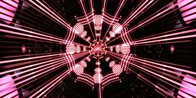 Neon Tunnel Octagon Web VJ Loop 2:1 Univisium 60fps Screensaver
