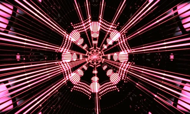 Túnel Neon Rosa Grade Octógono VJ Loop 60fps 5:3 Ancho Protector de Pantalla