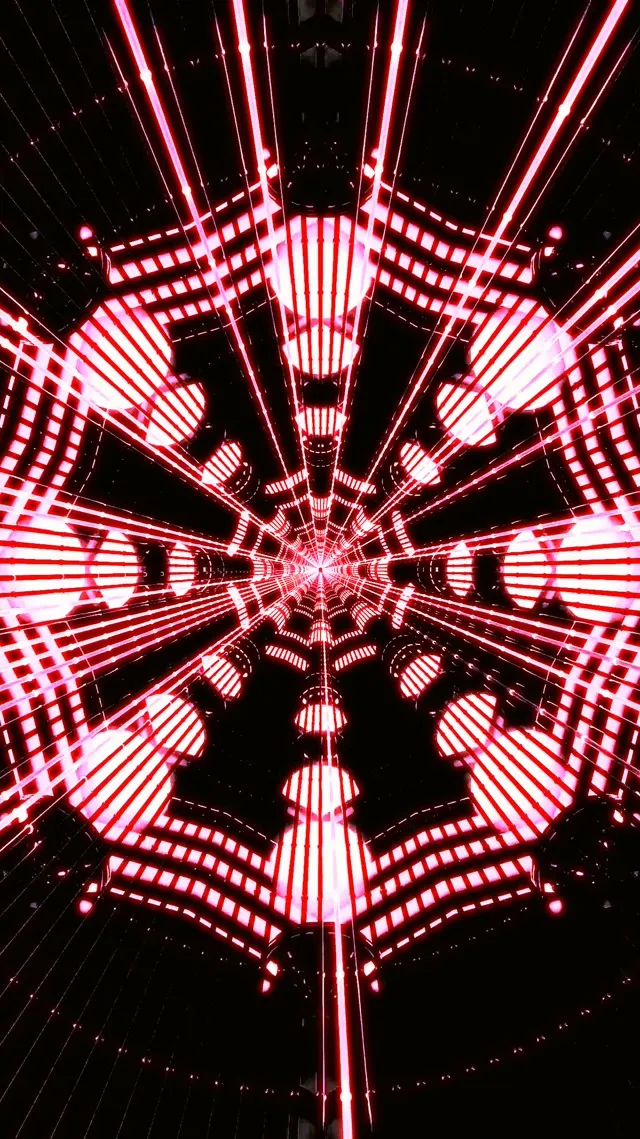 Neon Tunnel Spider Web Vortex 9:16 Reels 60fps Screensaver Vj Loop