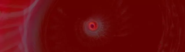 Red pulsating vortex neon tunnel 32:9 screensaver 60fps VJ loop