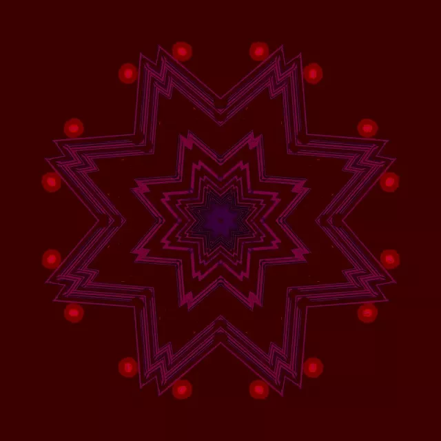 Neon Tunnel Red Star Kaleidoscope Vj Loop 1:1 Square 60fps Screensaver