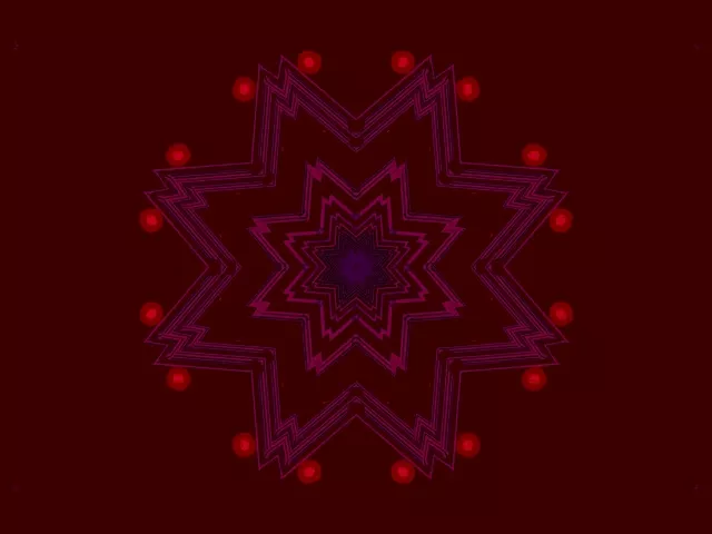 Neon Tunnel Rød Stjerne Kaleidoskop Vj Loop 4:3 Classic 60fps Pauseskærm