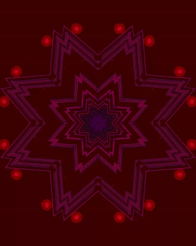 Tunnel Neon Caleidoscopio Stella Rossa VJ Loop 4:5 Instagram 60fps Screensaver