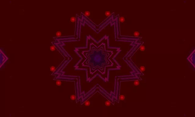 Túnel Neon Vermello Estrela Caleidoscopio Vj Loop 5:3 Ancho 60fps Protector de Pantalla
