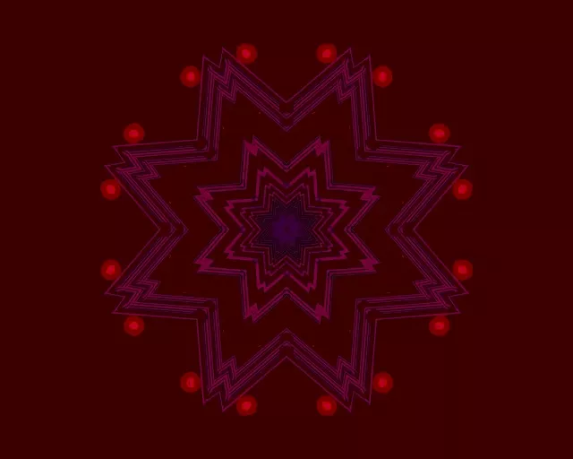 Neon Tunnel Red Star Kaleidoscope Vj Loop 5:4 industrial 60fps screensaver