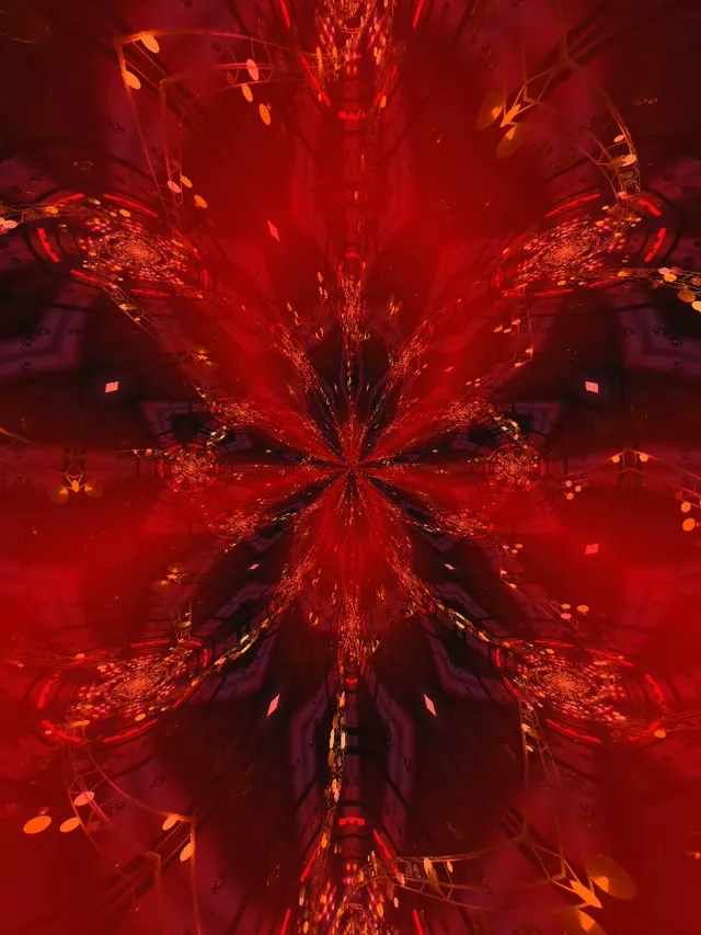 Red Radial Burst Neon Tunnel VJ Loop 3:4 iPad Portrait 60fps Screensaver
