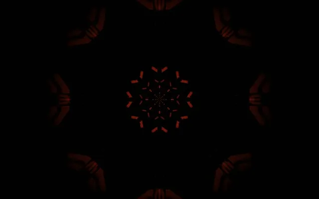 Rød Fraktal Snefnug Neon Tunnel Vj Loop 60fps 16:10 Macbook Pauseskærm