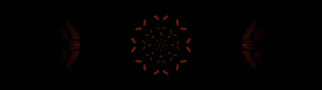 Neon Tunnel Rød Snefnug Kaleidoskop Vj Loop 32:9 Super Ultrawide 60fps Pauseskærm