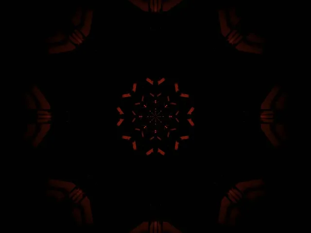 Vj loop Neon Tunnel Rdeča Snežinka Fraktal 4:3 Klasični 60fps Ohranjevalnik zaslona