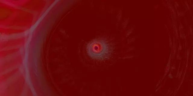 Red Spiraling Neon Tunnel VJ Loop 2:1 Univisium 60fps Screensaver