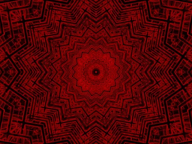 Túnel de Neón Estrella Fractal Roja Vj Loop 4:3 Clásico 60fps Salvapantallas