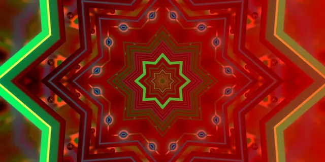 Црвена ѕвезда неонски тунел чувар на екран 60fps 2:1 Univisium VJ Loop