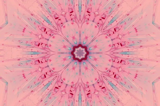 Neon Tunneli Vaaleanpunainen Kaleidoskooppi Kukinta VJ Loop 3:2 Surface 60fps Näytönsäästäjä