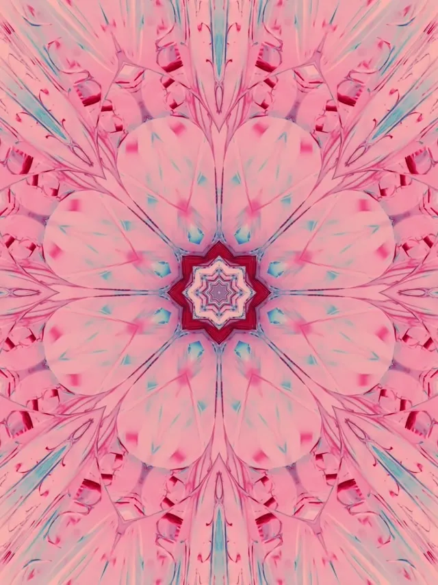 Neon Tunnel Pink Blomster Kaleidoskop VJ Loop 3:4 iPad Portrait 60fps Pauseskærm