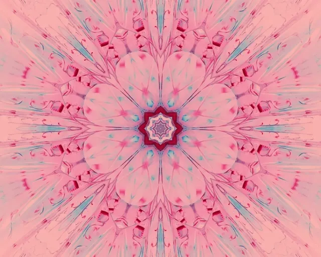 Vj loop Neon Tunnel Pink Kaleidoscope Mandala 5:4 industrial 60fps screensaver